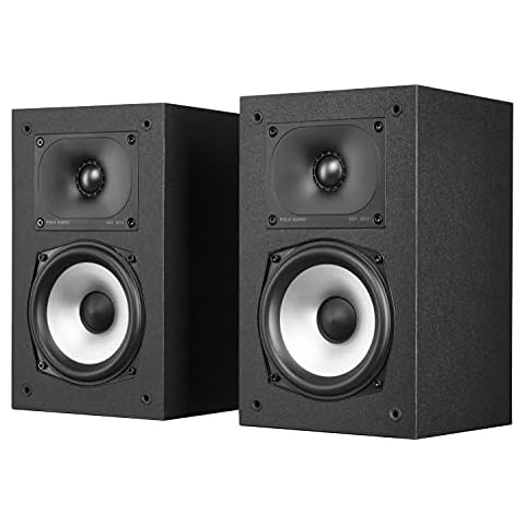 POLK AUDIO Monitor XT15 High-Resolution Compact Bookshelf Loudspeakers, Hi-Res Certified Performance, Dolby Atmos Certified & DTS:X Compatible, Black Cover