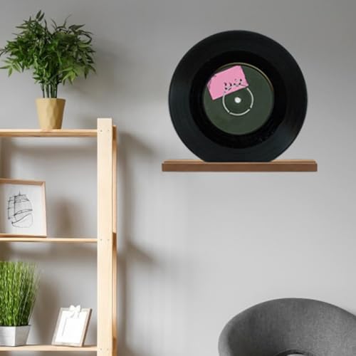Étagère disques vinyles bois gain de place support mural pour magazines - 6