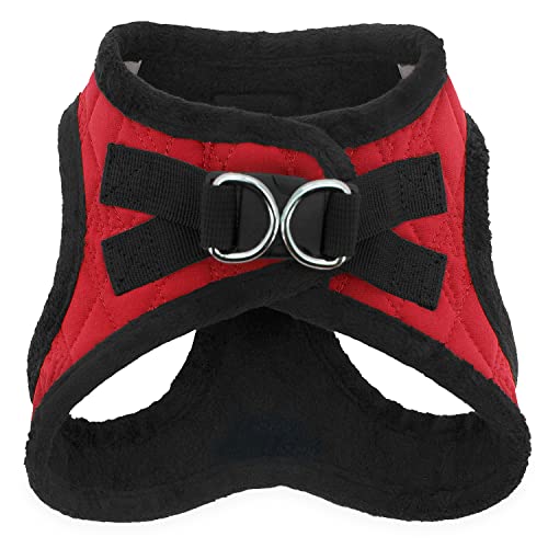 Best Pet Supplies Voyager Step-In Soft Plush Dog Harness - Step In Vest for Small & Medium Dogs - Red Plush, XS (Chest: 13-14.5") - Image 2