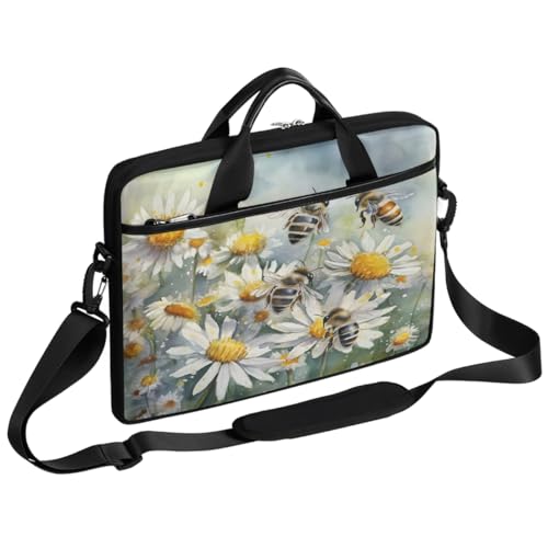 Bolsa para portátil con diseño de flores acuarela y abejas 15 pulg miniatura 1