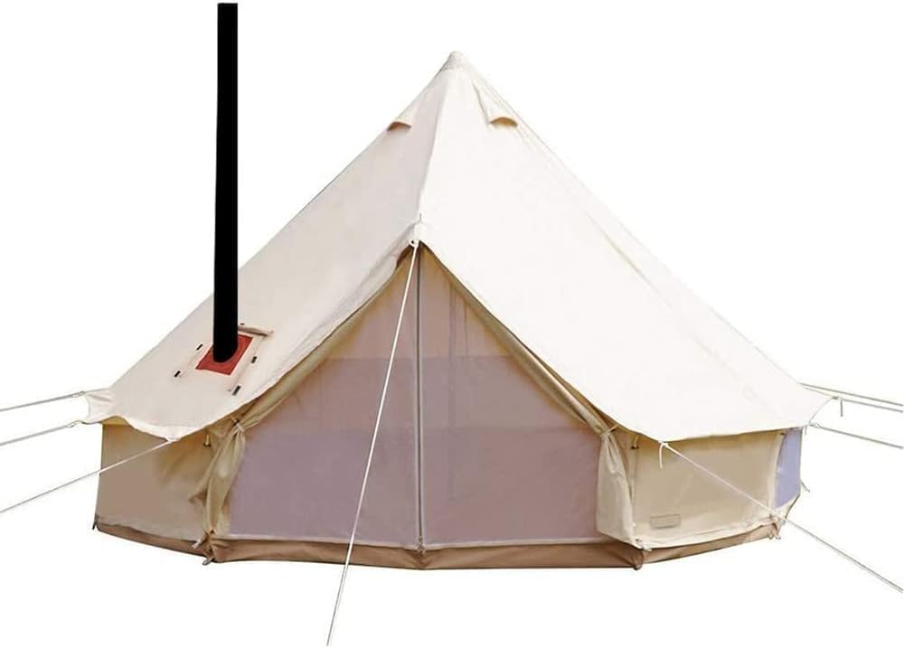 SportTent Camping 4 Season Waterproof Cotton Canvas Bell Tent with Stove Hole and Cable Hole
