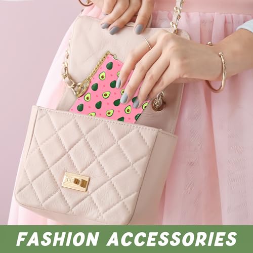 Image of Aiawoxc Credit Card Holder, Small RFID Wallet Slim Leather Card Organizer Case with Zipper and Keychain, Avocados