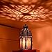 DECORKEY Set of 2 Vintage Large Decorative Moroccan Candle Lantern, 12.8’’ Metal Hanging&Tabletop Lantern Candle Holder Decor, Christmas Decorations Indoor Outdoor Patio (Amber) Ramadan Decorations