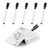 50 Pieces Multifunctional Tokens Reusable Cards Erasable Index Dry Erase White Blank Flash Cards with 5 Pcs Black Marker Pens for Playing Games, Office, Housework