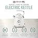 Haden Dorset 1.7 Liter Stainless Steel Electric Kettle, Hot Water Kettle with 360-Degree Base and Auto Shutoff, Ivory & Chrome