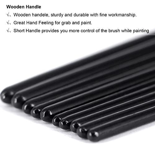 Joinrey Paint Brushes Set,20 Pcs Round Pointed Tip Paintbrushes Nylon Hair Artist Acrylic Paint Brushes For Acrylic Oil Watercolor, Face Nail Art, Miniature Detailing And Rock Painting (Black) #TOP3