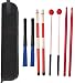 TUOREN Drum Stick Bag Drum Stick Storage Hanging Bag with 4 Pair Drum Sticks Set includes Jazz Nylon Brushes+Bamboo Rods Drum Brushes+ 5A Nylon Drum Sticks+Wood Mallets