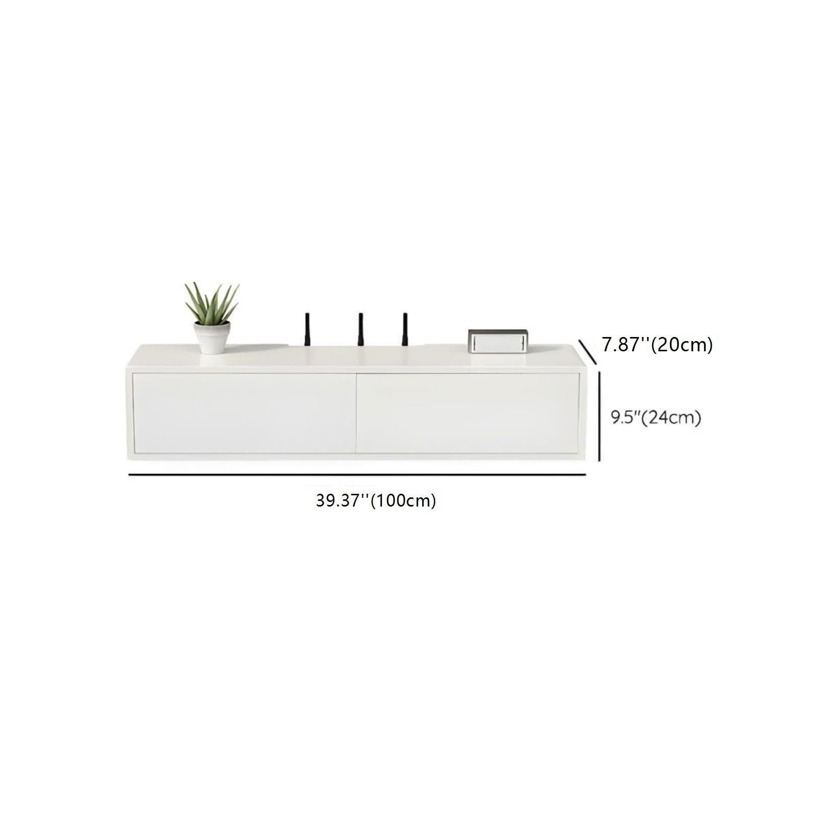 Meuble TV Flottant Mural avec Portes d'armoire Grises