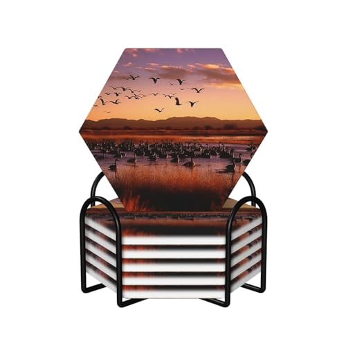 Dessous de verre céramique Bosque del Apache lot de 6 haute qualité - 2