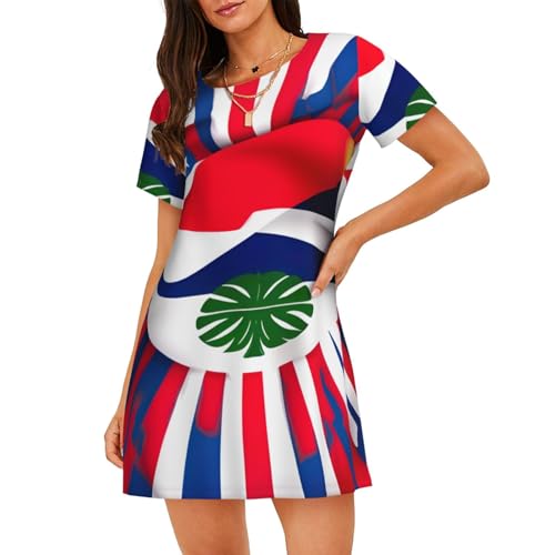 Chemise de nuit légère femme manches courtes : fini la chaleur avec le motif Costa Rica