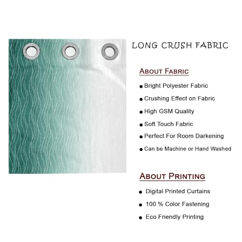 Image of Ultimate Trends Ombre Blackout Curtains for Bedroom Room Darkening Curtains for Living Room,Energy Saving,Thermal Insulated Grommet Window Drapes, Aqua and Greyish White, 5 FEET,2 Panels