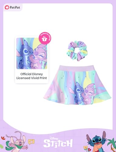 Image of Disney Stitch丨Frozen丨Princess丨Minnie Mouse Girls Skirts Inner Pocket Shorts + Scrunchie Athletic Golf Tennis Skorts 2-9Y