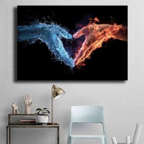 Toile cœur pour salon et chambre tableau mural CUDAOO bleu32 décoration 40x60cm