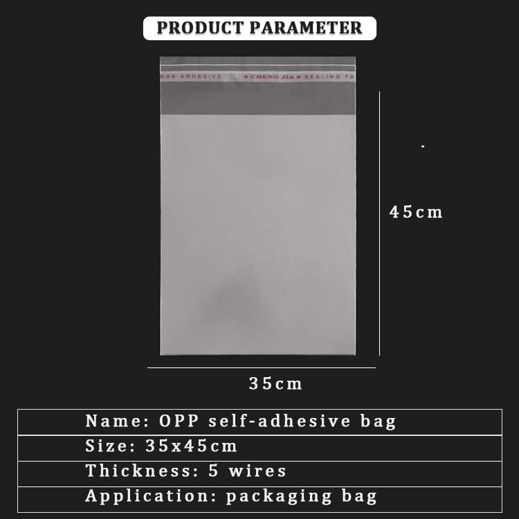 100PCS 13.5 X17.5Inch Clear Flat Cello Cellophane Resealable OPP...
