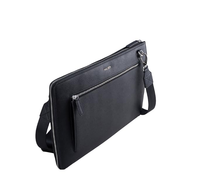 Image of HALDEN Ryden Laptop Bag, Vegan Saffiano Leather, 13L, Single Zipper, Fits 14 Inches, Unisex