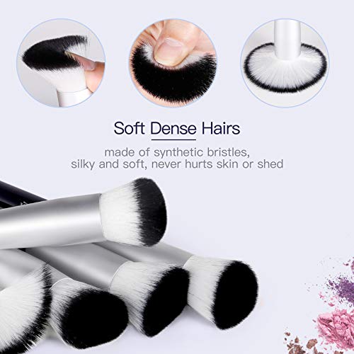 BESTOPE Makeup Brushes 16PCs Makeup Brushes Set with 4PCs Makeup Sponge and 1 Brush Cleaner Premium Synthetic Foundation Brushes Blending Face Powder Eye Shadows Make Up Brushes Tool(Navy blue)