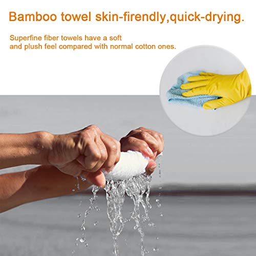 Multicolor Small Bamboo Washcloths Set 10 Pack For Newborn Baby Bath Hand Towel And Face Cloths Or Bathroom-Kitchen Multi-Purpose Soft-Comfortable Absorbent Fingertip Towels 10'' X 10'' (Multicolor) #TOP5