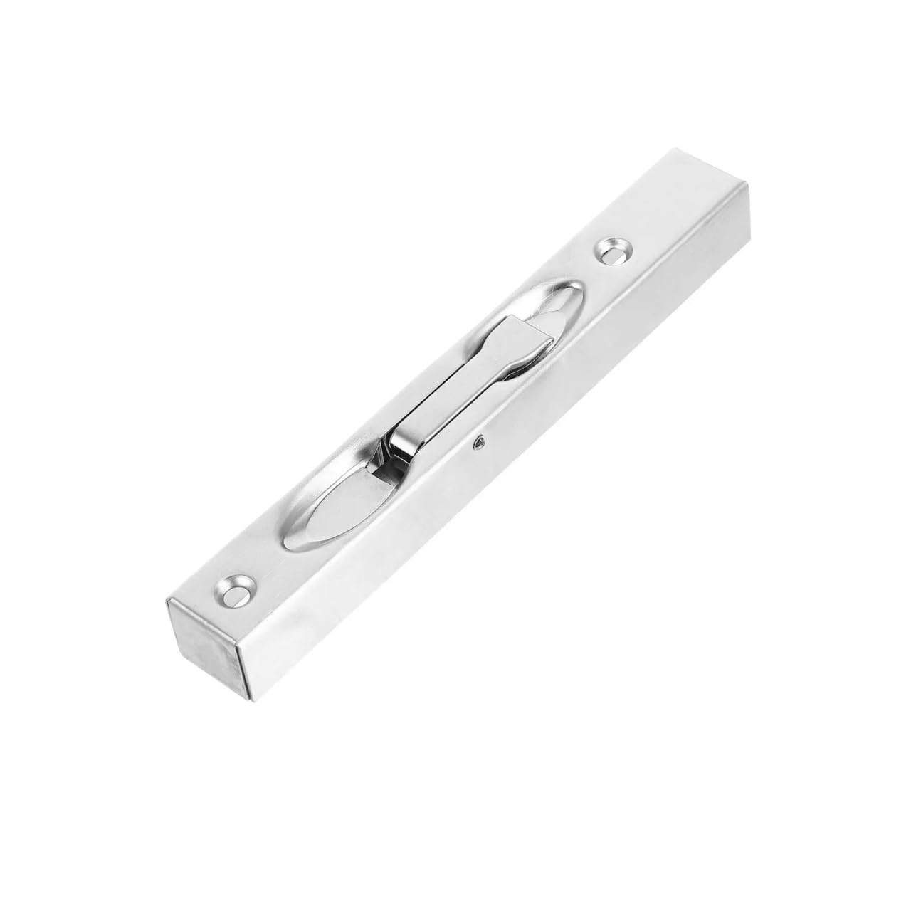 Ayztantine Silver Door Flush Bolt Latch Lock Concealed Door 1Set Stainless Steel Flush Bolt Security Lock Brushed Box Design Sliding Double Door Latch Replacement For Bedroom, Bathroom(Silver)