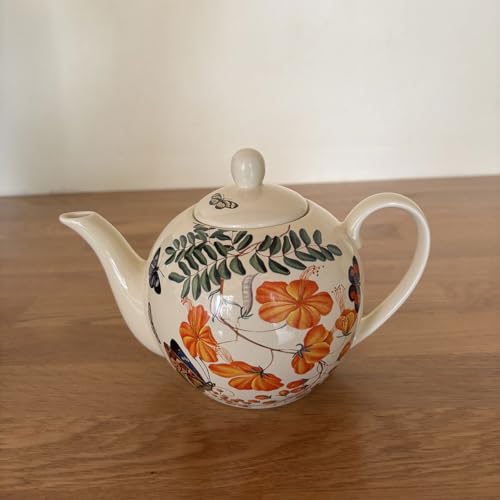 Théière Encyclopedia fleurs et papillons 900 ml sans goutte pour table
