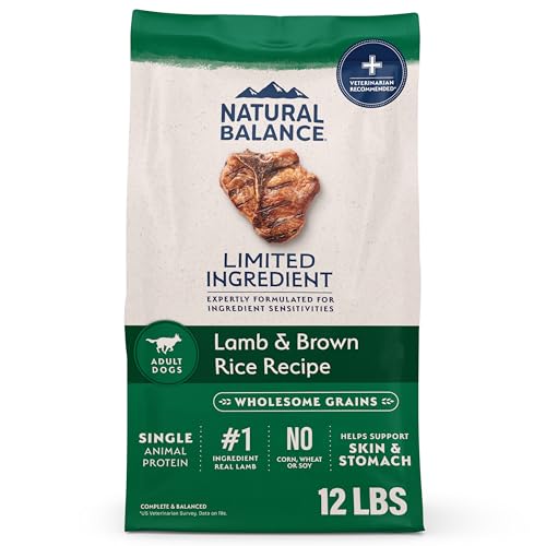 Natural Balance Limited Ingredient Adult Dry Dog Food with Healthy Grains, Lamb & Brown Rice Recipe, 12 Pound (Pack of 1)