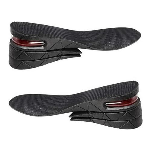Plantillas para Aumentar Altura,Plantillas Altura Hombre y Mujer,Plantilla Elásticas para Zapatos con Absorción de Impactos,Invisibles Plantilla de Aumento Altura Almohadillas 3 Capas 3-7 cm,Negro