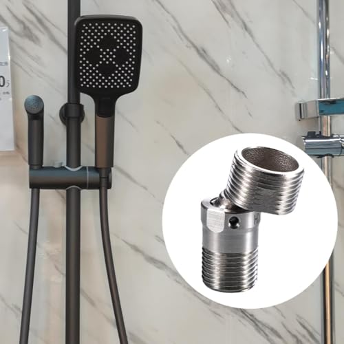Image of Faucet Angled Curved Foot Sturdy Universal for Utility Room Bathroom Kitchen|Stainless Steel Shower Head Swivel Adapter Angled Connector