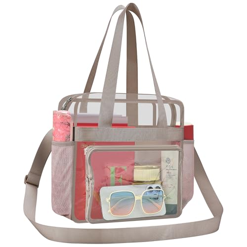 Image of Busiuw Clear Bag for Stadium Events, Stadium Approved 12x12x6 Clear Tote Bag for Sport Fan, Work Concert Travel