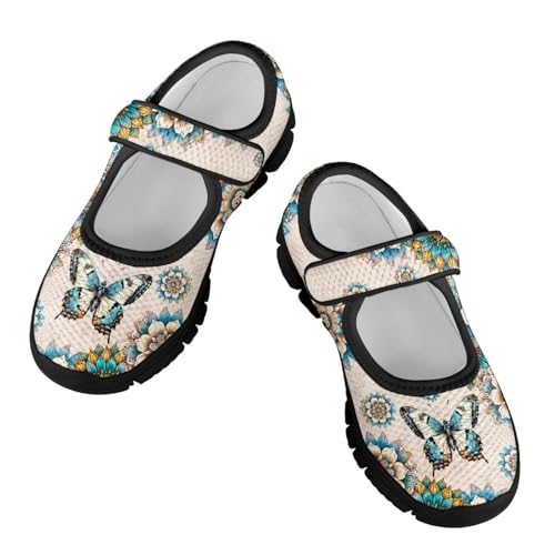 Forchrinse Toddler Little Girl Mary Jane Dress Shoes Purple Mermaid Scales Print Princess Birthday Party Flats for Girl Non Slip Soft Sole Back to School Shoes - Main Image