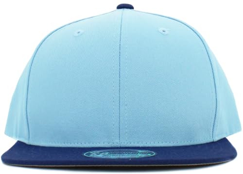 Image of KBETHOS Classic Snapback Hat Blank Cap Underbrim Cotton Wool Blend Flat Visor Adjustable Unisex