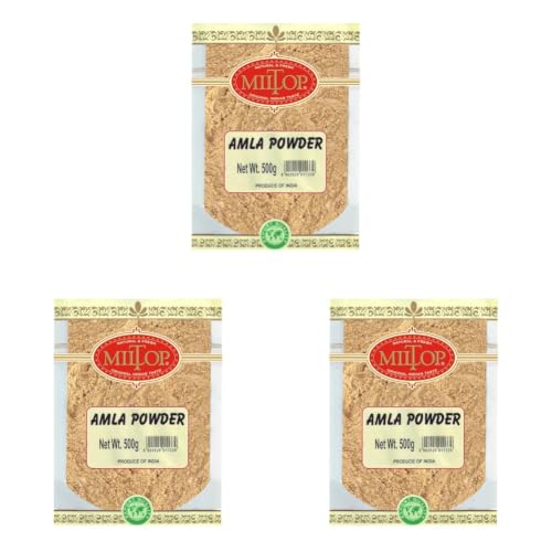 Image of Miltop 100% Natural Amla Powder (Indian Gooseberry), 500g (Pack of 3)