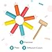 Bimi Boo Wooden Pounding Bench for Toddlers 1-3 - Montessori Hammer Toy with 8 Pegs and Mallet - Pound a Peg Bench for Kids - Color Recognition Toy (Hammer, 8 Pegs, 4 Colors)
