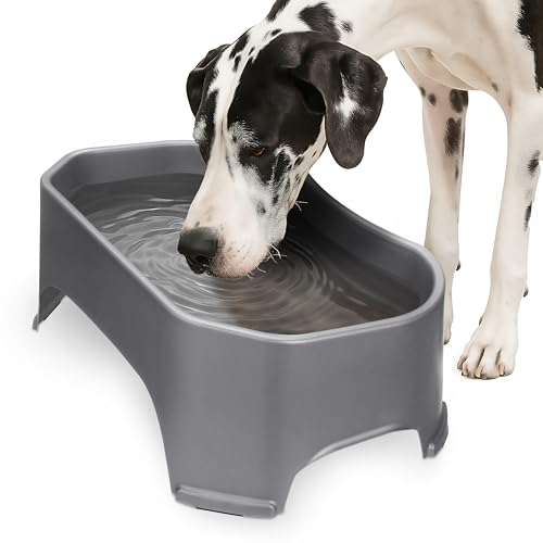 Image of Neater Pet Brands Giant Bowl - Extra Large Water Bowl for Dogs (2.25 Gallon Capacity, 288 oz) - Gunmetal Grey