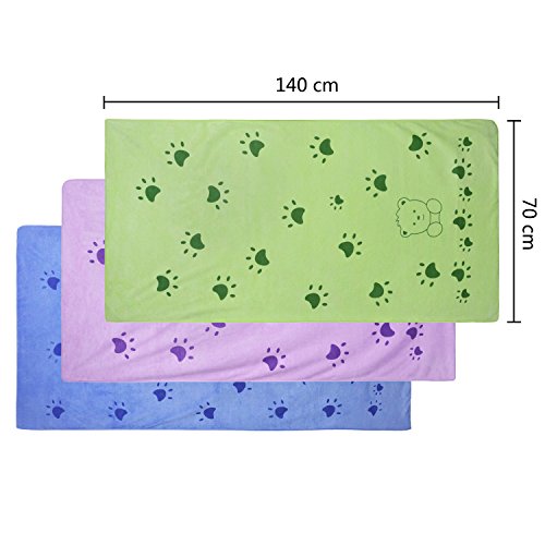 Toalha de banho Legendog para animais de estimação, toalha seca, pegada ultra absorvente para cães e