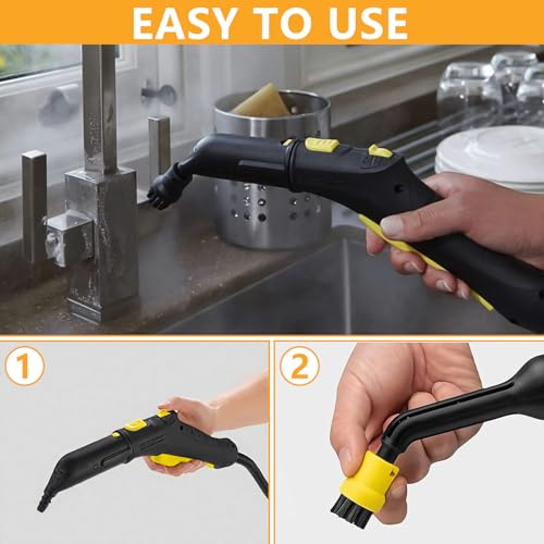 XTUDOU® 8 Stück Dampfreiniger ZubehöR DüSe RundbüRsten BüRste, DüSe RundbüRsten, KäRcher Dampfreiniger ZubehöR,ZubehöR für KäRcher Sc1 Sc2 Sc3 Sc4 Sc5 Easyfix