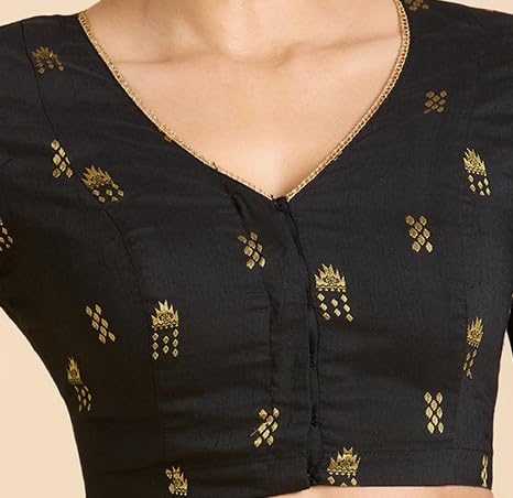 Image of Studio Shringaar Women's Handloom Cotton Silk Readymade Saree Blouse