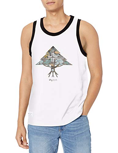 LRG Men's Underwater Tank T-Shirt, White/Black, S