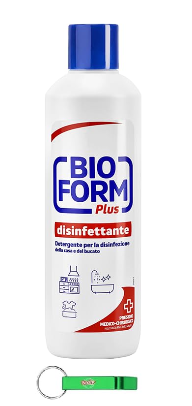 Bioform Plus - Detergente para limpieza de suelos (20 unidades, especialmente adecuado para la higiene del suelo, 1000 ml, incluye llavero Beni Culinari gratuito)