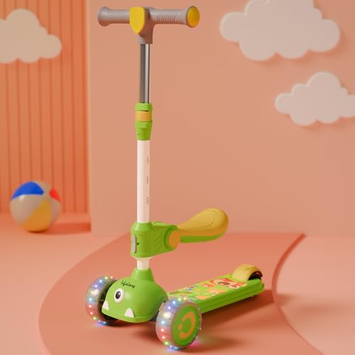 Lifelong Kids Scooter for Boys & Girls | Foldable Seat | LED PU Wheels | 3-Level Adjustable Height | BIS Certified | 50Kg Capacity | PPCP Body, Nylon 