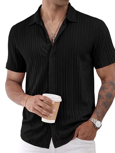 Image of Noble Monk Men's Polyester Regular Fit Solid Casual Shirt |Half Sleeve | |Stylish Shirt