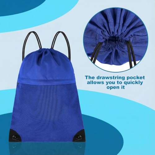 Image of TILYMOL Drawstring Backpack Gym Bag - String Gym Bag for Men & Women, Lightweight Cinch Sports Sackpack for Beach, Travel, Yoga, Swimming, Blue