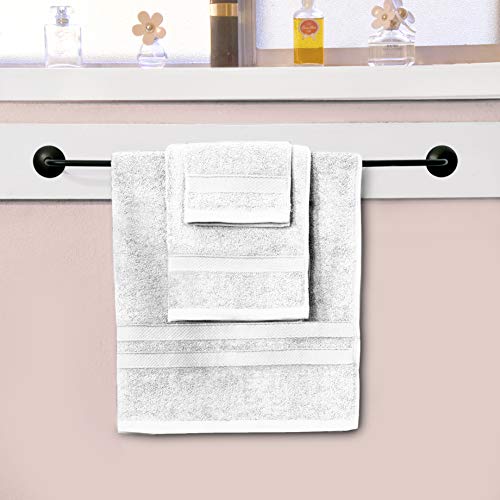 Talvania Bath Towel Set - Luxury Hotel Bath Towels 100% Ring Spun Cotton 8 Piece Towel Set; 2 Bath Towels, 2 Hand Towels and 4 Washcloths Perfect for Bathrooms, Guest Room, Spa or Hotels (White)