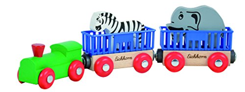 Eichhorn 195020 100001351 - Tierzug, 5-tlg., Lok mit 2 Wagons und 2 Tieren: Zebra/ Elefant, 24cm, FSC 100… – Bild 3