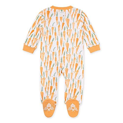 Image of Burt's Bees Baby unisex-baby Sleep & Play, Organic One-piece Romper-jumpsuit Pj, Zip Front Footed Pajama