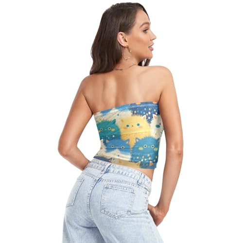 Vintage Birds Flower Butterfly Summer Sexy Tube Top Fashion Strapless Crop Top Bra Cover for Teen Girls Surgery2