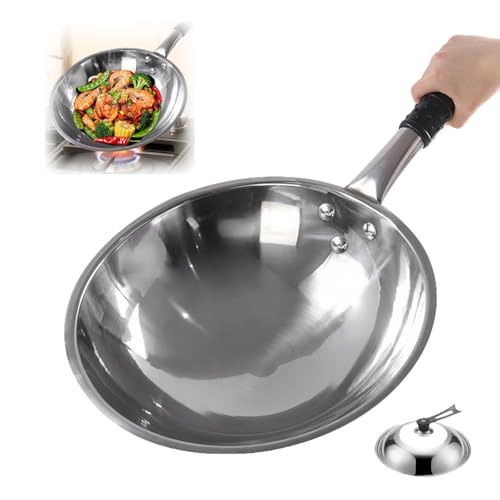 Wok de Acero Inoxidable con Tapa 14.2 in miniatura 1