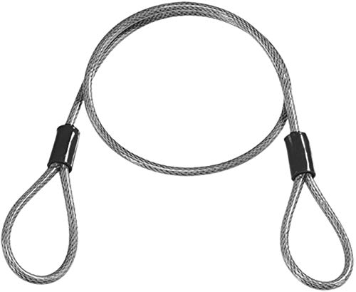 Oxford LK189 Double Loop Vinyl Coated Multi-Stranded Braided Steel Cable, Silver, 1.2m x 12mm