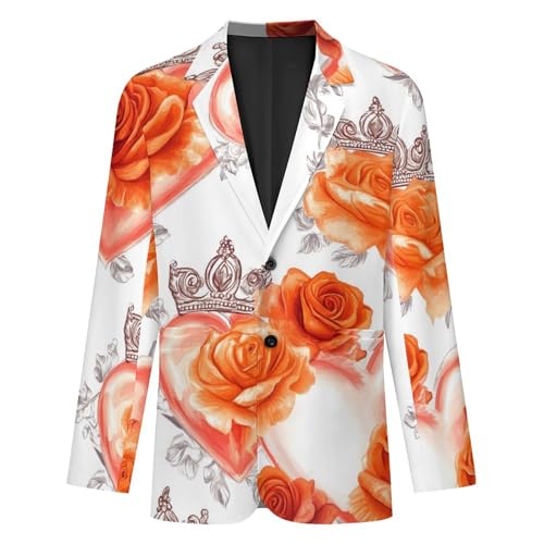 Valentine's Rose Heart Men's Slim Suit Long-Sleeve Prom Tuxedo Classic Two Button Business Jacket4
