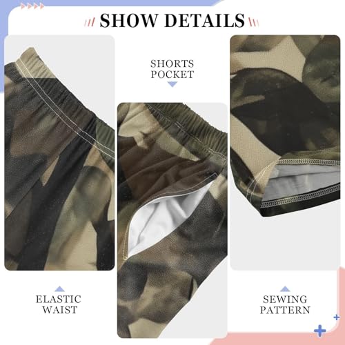 ZZXXB Leaves Camouflage Boys Long Pants Soft Trousers Elastic Waist Kids Lounge Bottoms with Pockets S-XL4
