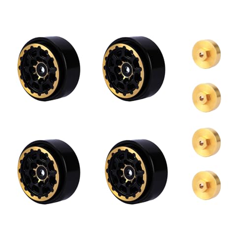 RCAWD 1.2" SCX24 Beadlock Wheels Full Brass & Wheel Hex Hub for Axial 1/24 SCX24 Wheel Weights & AX24 Series