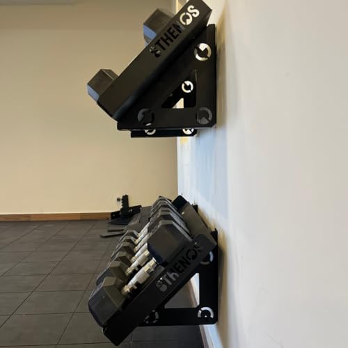 Image of Wall Mount Dumbbell Rack - 90 cm Heavy-Duty Steel 2-Tier Gym Storage Shelf | Space-Saving Wall Mounted Weight Organizer for Home, Garage & Commercial Gyms | Matte Black Finish with Mounting Hardware (Pack of 2)
